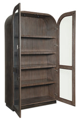 Modern Mood Display Cabinet by Hooker Furniture in Oak Veneers & Pewter Accents