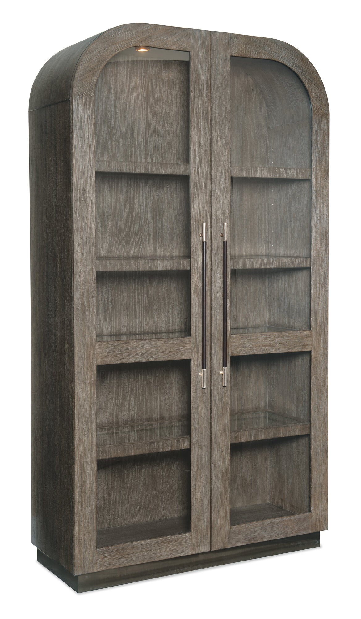 Modern Mood Display Cabinet by Hooker Furniture in Oak Veneers & Pewter Accents