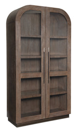 Modern Mood Display Cabinet by Hooker Furniture in Oak Veneers & Pewter Accents
