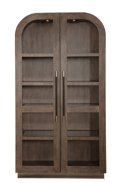 Modern Mood Display Cabinet by Hooker Furniture in Oak Veneers & Pewter Accents