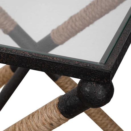 Braddock Coastal Accent Table - Black / Beige by Uttermost - View 5