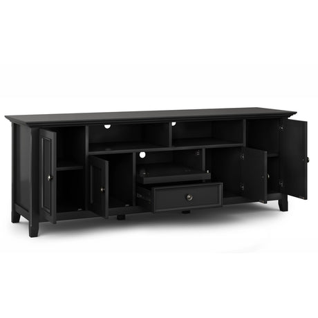 Amherst 72 inch Wide Solid Wood TV Stand in Black For TVs up to 80 inches - sold by Home Elegance USA