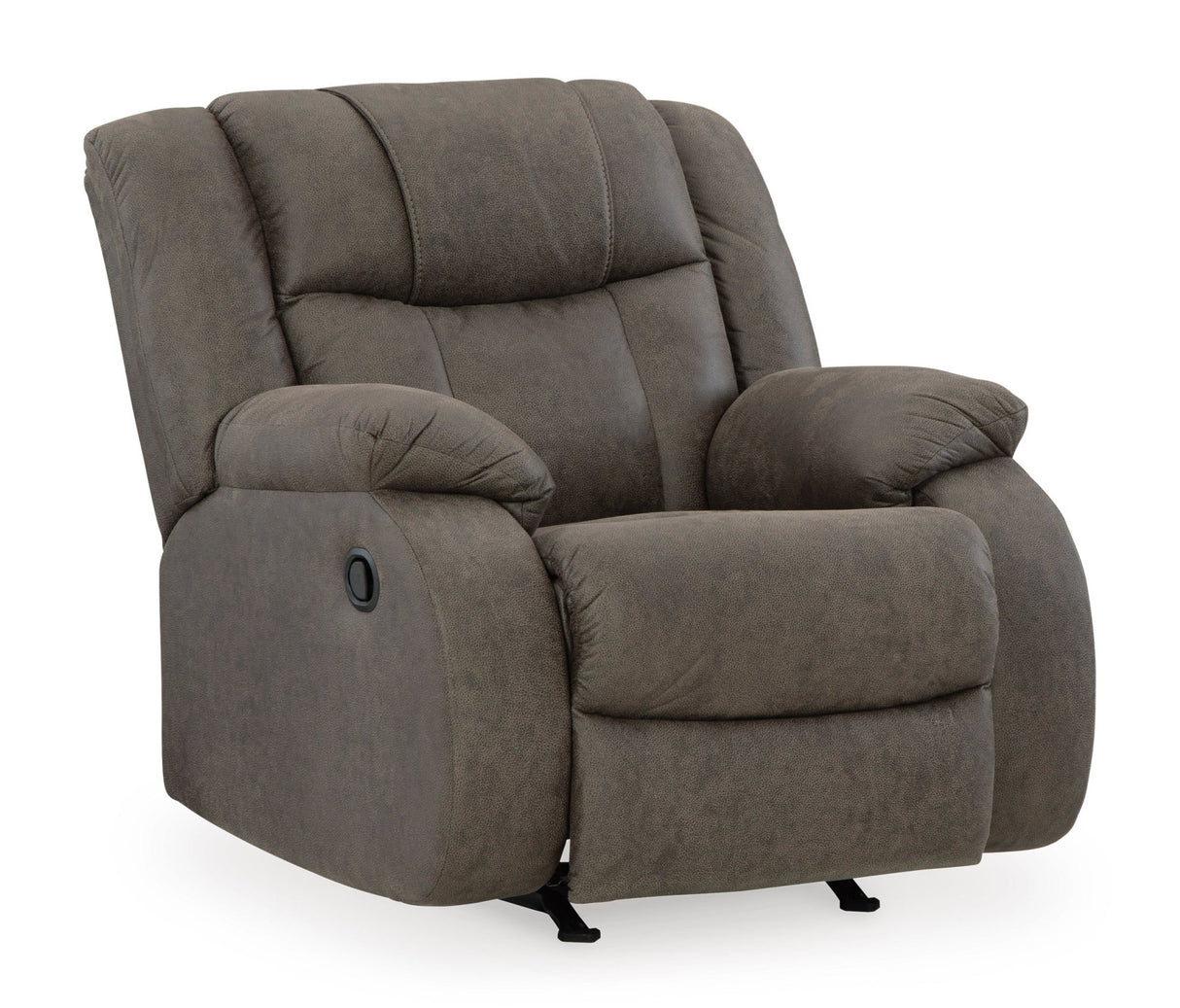 Ashley Gunmetal First Base Rocker Recliner - Faux Leather | Home Elegance USA