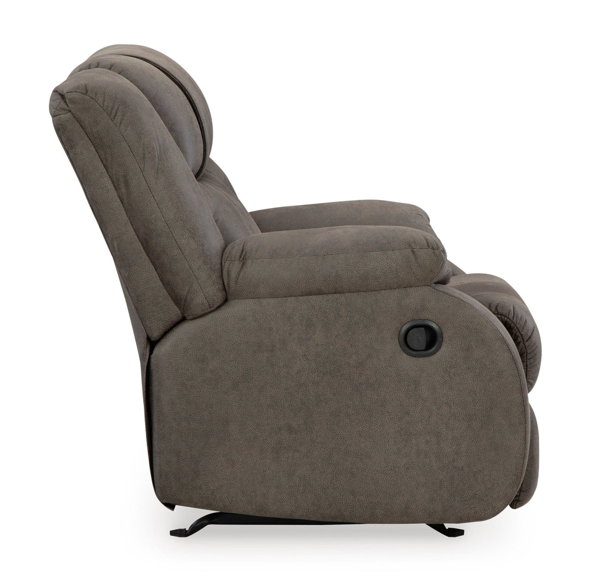 Ashley Gunmetal First Base Rocker Recliner - Faux Leather | Home Elegance USA