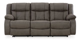 Ashley Gunmetal First Base Reclining Sofa - Faux Leather | Home Elegance USA