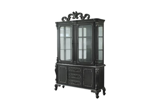 Acme - House Delphine Buffet & Hutch 68834 Charcoal Finish