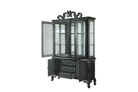 Acme - House Delphine Buffet & Hutch 68834 Charcoal Finish