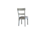 Acme - House Marchese Side Chair (Set-2) 68862 Two Tone Gray Fabric & Pearl Gray Finish