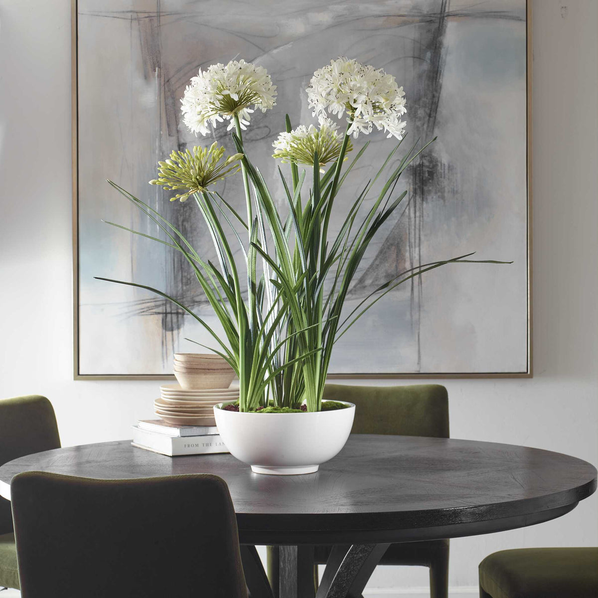 Purity Agapanthus Centerpiece - Green by Uttermost - View 3