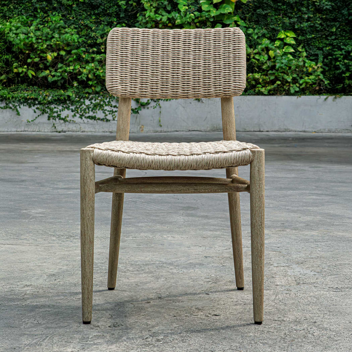 Kailua Outdoor Wicker Dining Chair - Gray by Uttermost - View 3