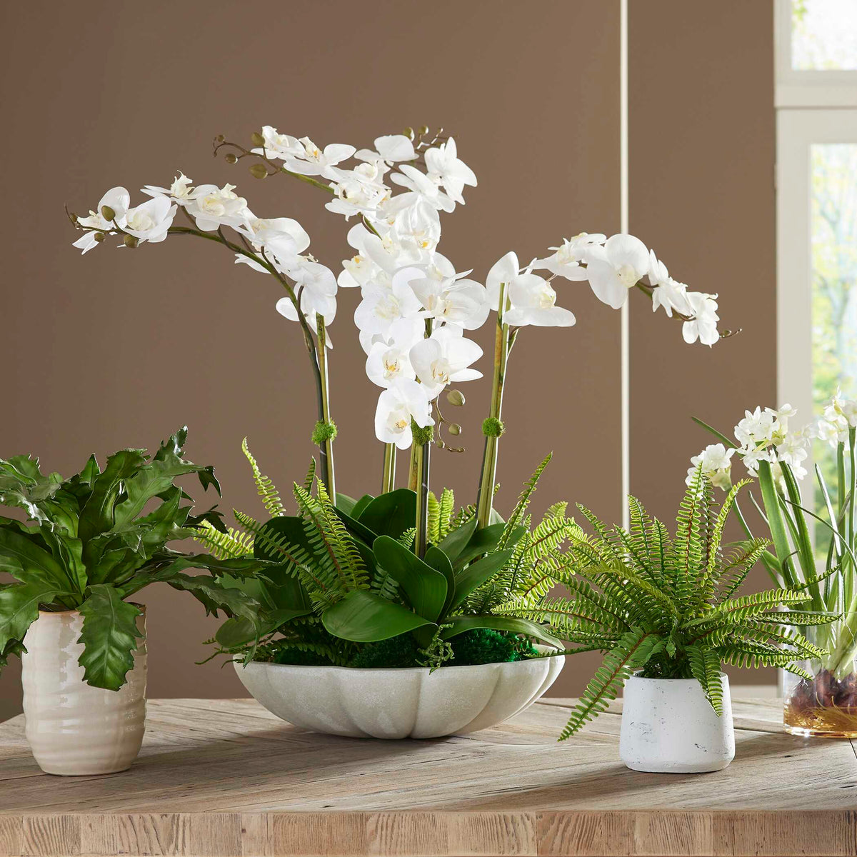 Flourish Orchid Centerpiece - White by Uttermost - View 3