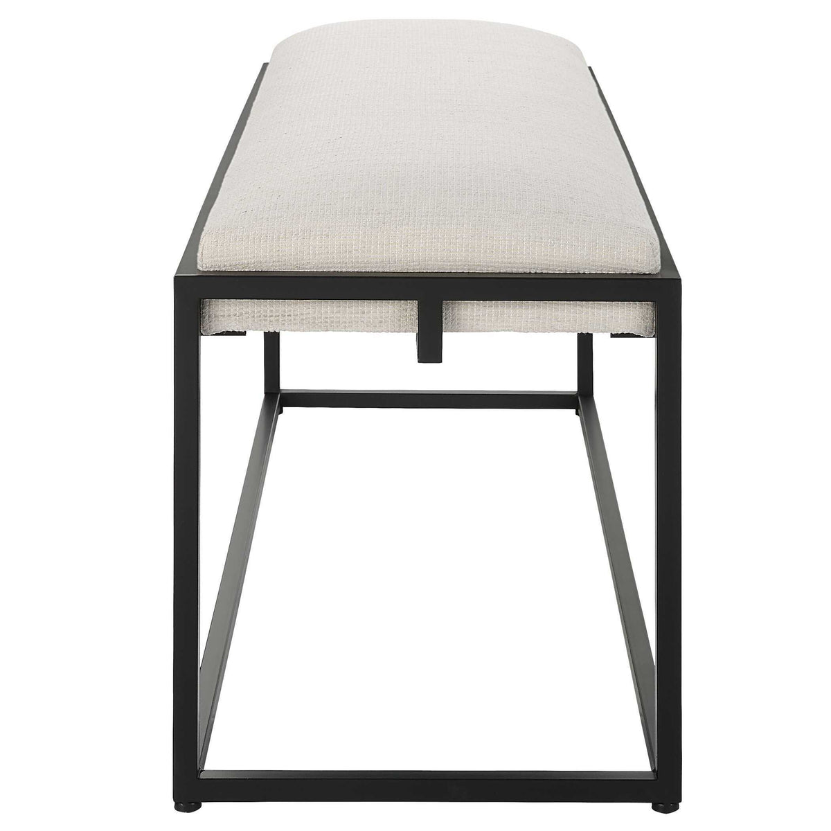 Paradox Iron & Fabric Bench White & Black - White / Black by Uttermost - View 5