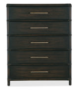 Retreat Pole Rattan Five-Drawer Chest - Black / Dark Brown by Hooker Furniture - View 2