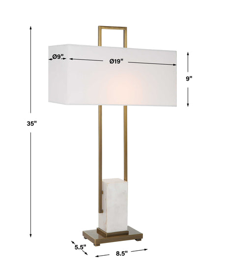 Column White Marble Table Lamp by Uttermost - View 8