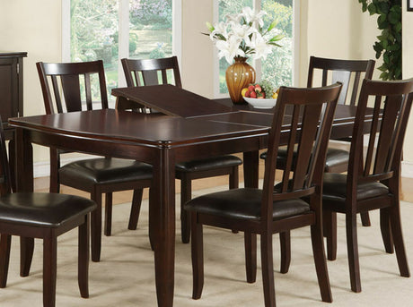 Espresso Color 1pc Dining Table w Built in Leaf Rubberwood Dining Room Furniture Modern Kitchen Table