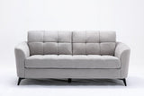 Callie Light Gray Velvet Fabric Sofa Loveseat Chair Living Room Set | Home Elegance USA