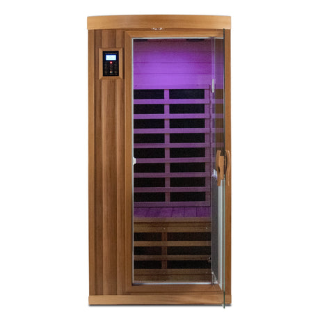 Low EMF One-Person Far Infrared Red Cedar Deluxe Indoor Sauna - sold by Home Elegance USA