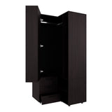 FM FURNITURE Thatcher Armoire- wardrobe, shoe storage, Open Storage and 2 - drawer, Wenge - sold by Home Elegance USA