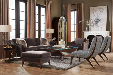 Sophia Sofa – Mid-Century Leather & Fabric Sofa in Caviar Finish | Hooker Furniture