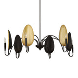 Warwick 6 Light Chandelier Matte Black - Black / Gold by Uttermost - View 9