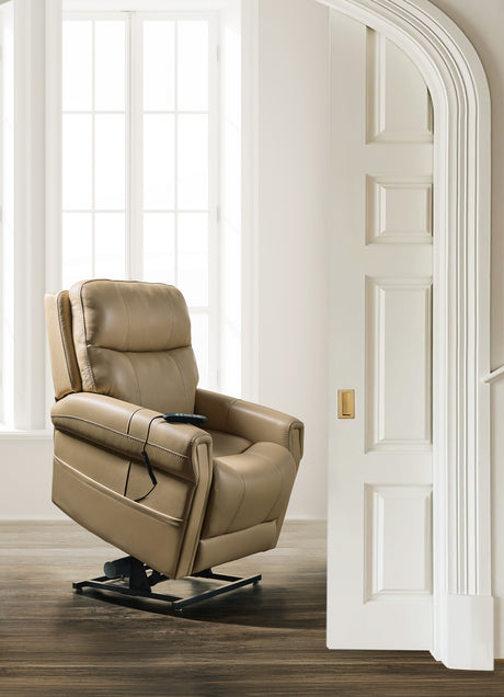 Carroll Power Recliner With Power Headrest, Lumbar & Lift - Beige by Hooker Furniture - View 3