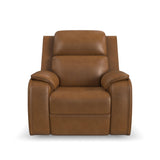 Ziggy Power Recliner With Power Headrest, Lumbar, Heat & Massage - Camel | Flexsteel
