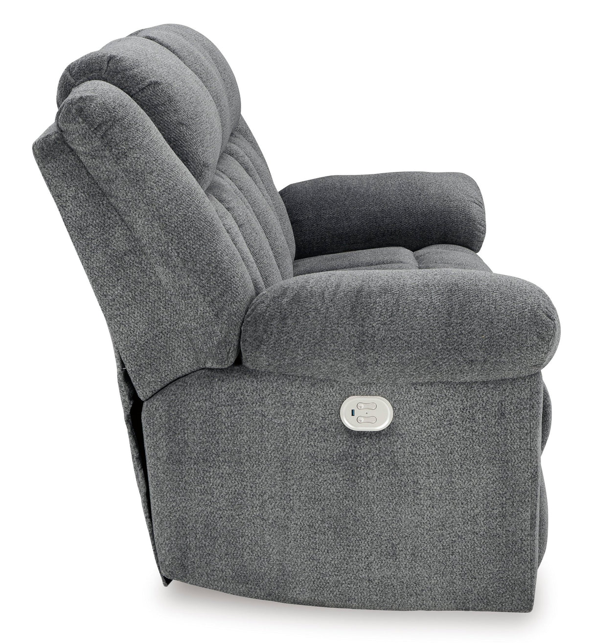 Ashley Slate Tip - Off PWR REC Sofa with ADJ Headrest - Chenille - 6930415 - Home Elegance USA - 6