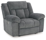 Ashley Slate Tip-Off PWR Recliner/ADJ Headrest - Chenille