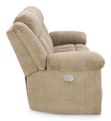 Ashley Wheat Tip - Off PWR REC Sofa with ADJ Headrest - Chenille | Home Elegance USA