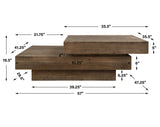 Rustic Planes Modern Coffee Table - Dark Brown by Uttermost - View 10