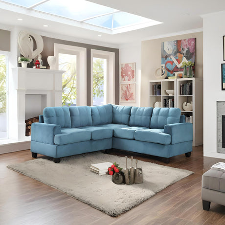 Glory Furniture Sandridge G518B-SC Sectional Sofa Aqua Blue Microfiber 80 Inch - sold by Home Elegance USA