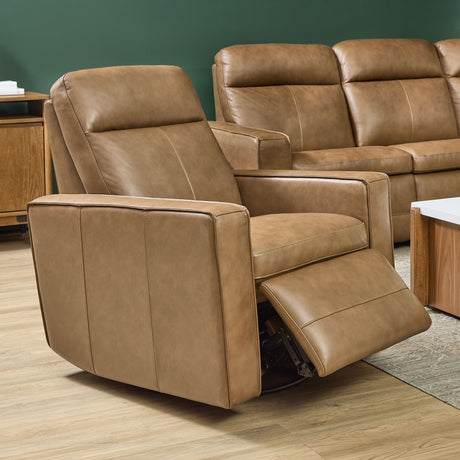 Dutch Power Swivel Gliding Recliner With Power Headrest, Lumbar, Heat & Massage - Dark Brown | Flexsteel