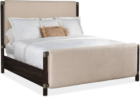 Retreat Upholstered Panel Bed Queen or King in Black Sand – Hooker Furniture - sold by Home Elegance USA