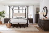 Hooker Furniture Bedroom Retreat Pole Rattan King Upholstered Poster Bed w/Canopy - Home Elegance USA