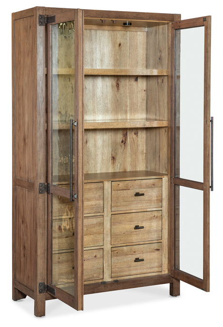Vineyard Row Display Cabinet by Hooker Furniture in Pecky Hickory & Sonoma Finish