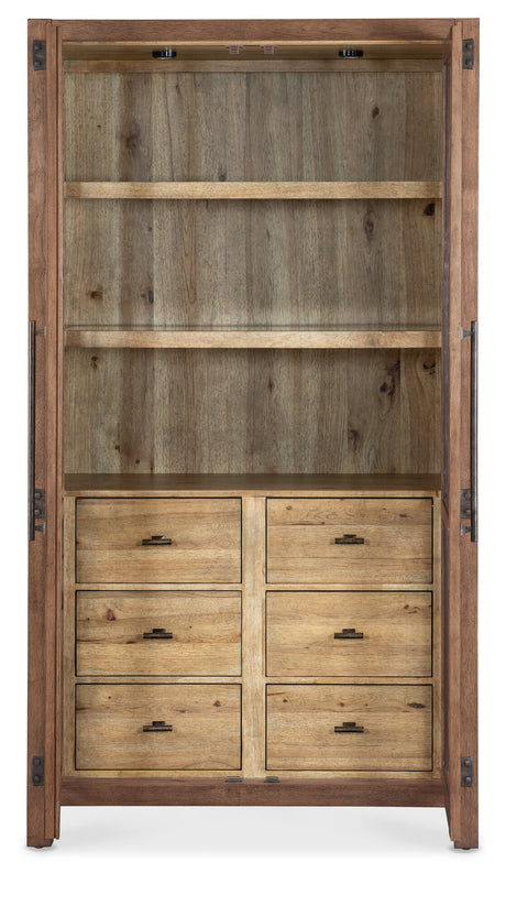 Vineyard Row Display Cabinet by Hooker Furniture in Pecky Hickory & Sonoma Finish