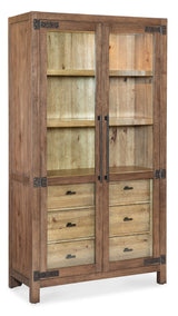 Vineyard Row Display Cabinet by Hooker Furniture in Pecky Hickory & Sonoma Finish