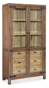 Vineyard Row Display Cabinet by Hooker Furniture in Pecky Hickory & Sonoma Finish
