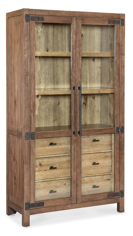 Vineyard Row Display Cabinet by Hooker Furniture in Pecky Hickory & Sonoma Finish