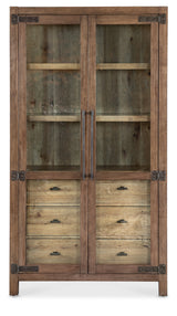 Vineyard Row Display Cabinet by Hooker Furniture in Pecky Hickory & Sonoma Finish