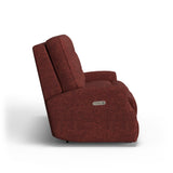 Devon Transitional Fabric Power Reclining Sofa, Power Headrests | Flexsteel