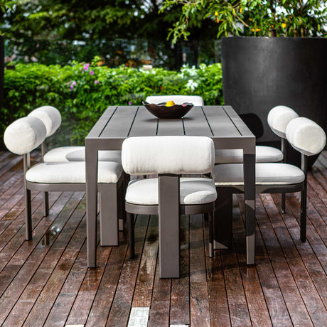 Bolster Back Outdoor Dining Chair - White / Black by Uttermost - View 3