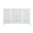 Adalid Modern White Dresser with LED Light and Glittered Drawer Fronts