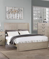 Rustic Style Queen Size Bed 1pc Two Panel Headboard Antique Silver Finish Bedroom Furniture