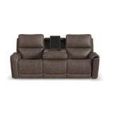Carter Power Reclining Sofa With Console & Power Headrests & Lumbar - Cappuccino | Flexsteel