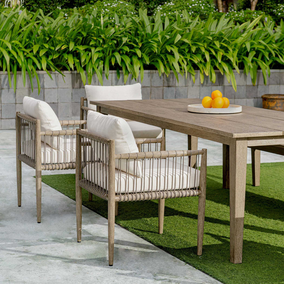 Borneo Outdoor Dining Chair - White / Dark Gray by Uttermost - View 11