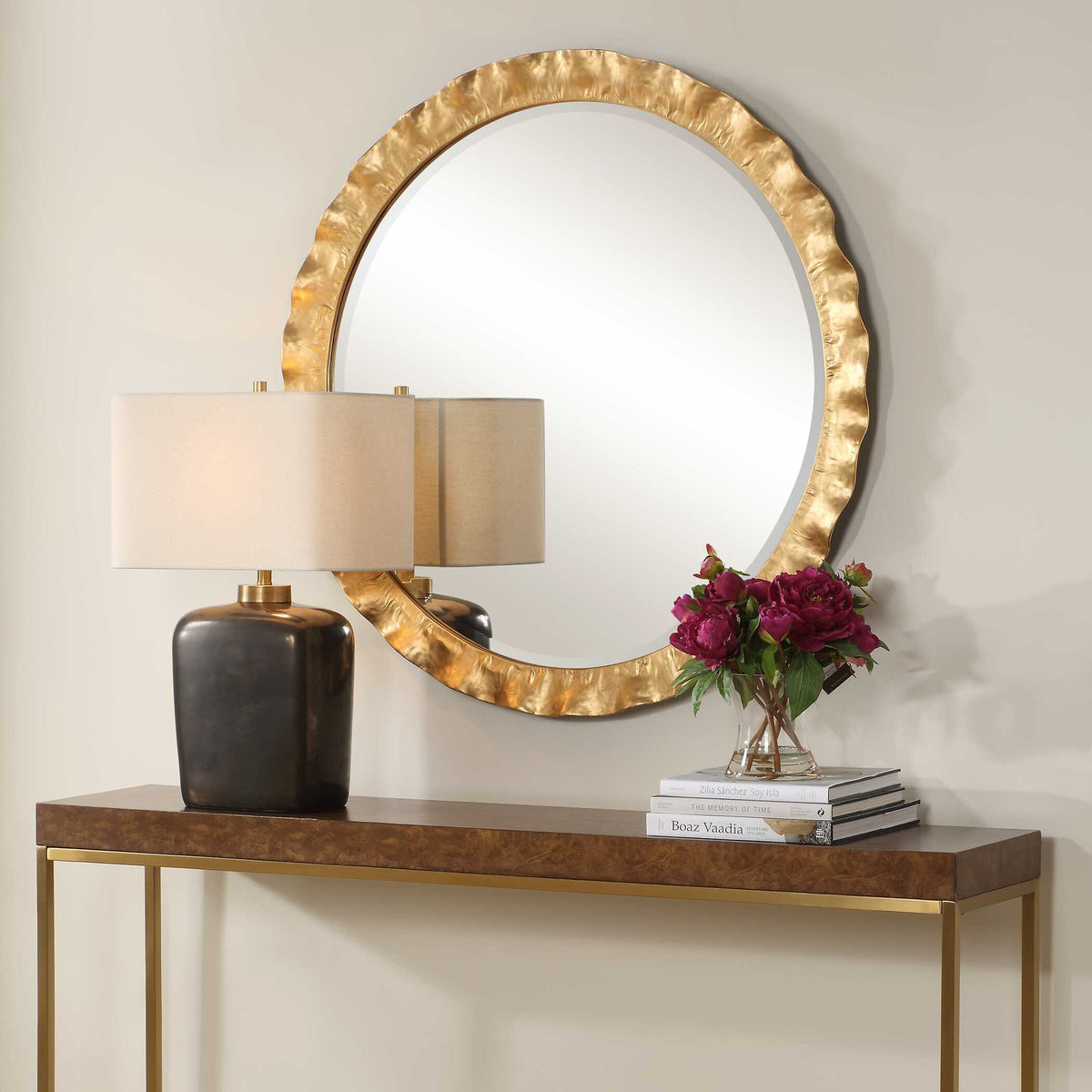 Haya Round Mirror - Gold by Uttermost - View 3