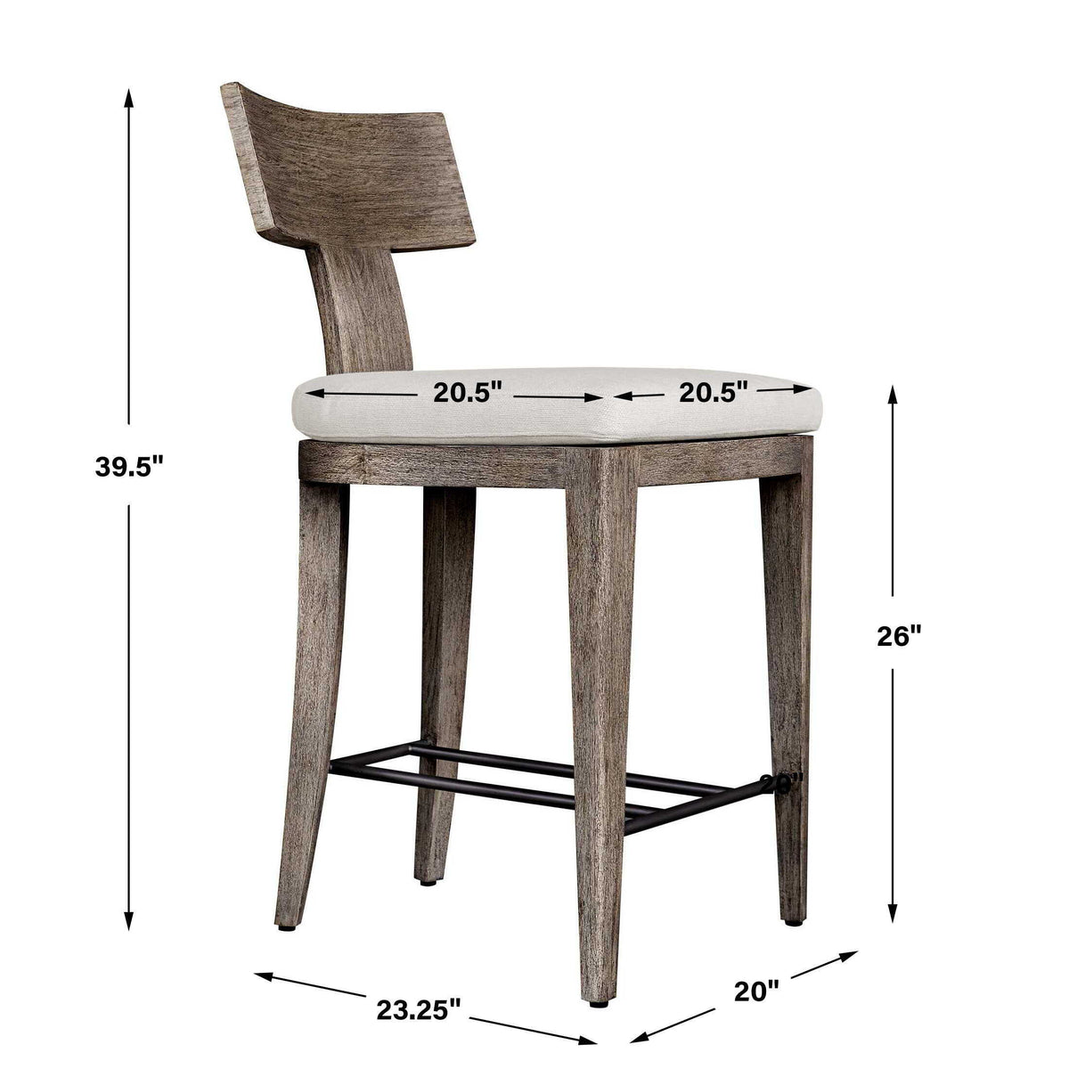 Cellini Outdoor Counter Stool - Dark Brown / White by Uttermost - View 9