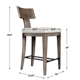 Cellini Outdoor Counter Stool - Dark Brown / White by Uttermost - View 9
