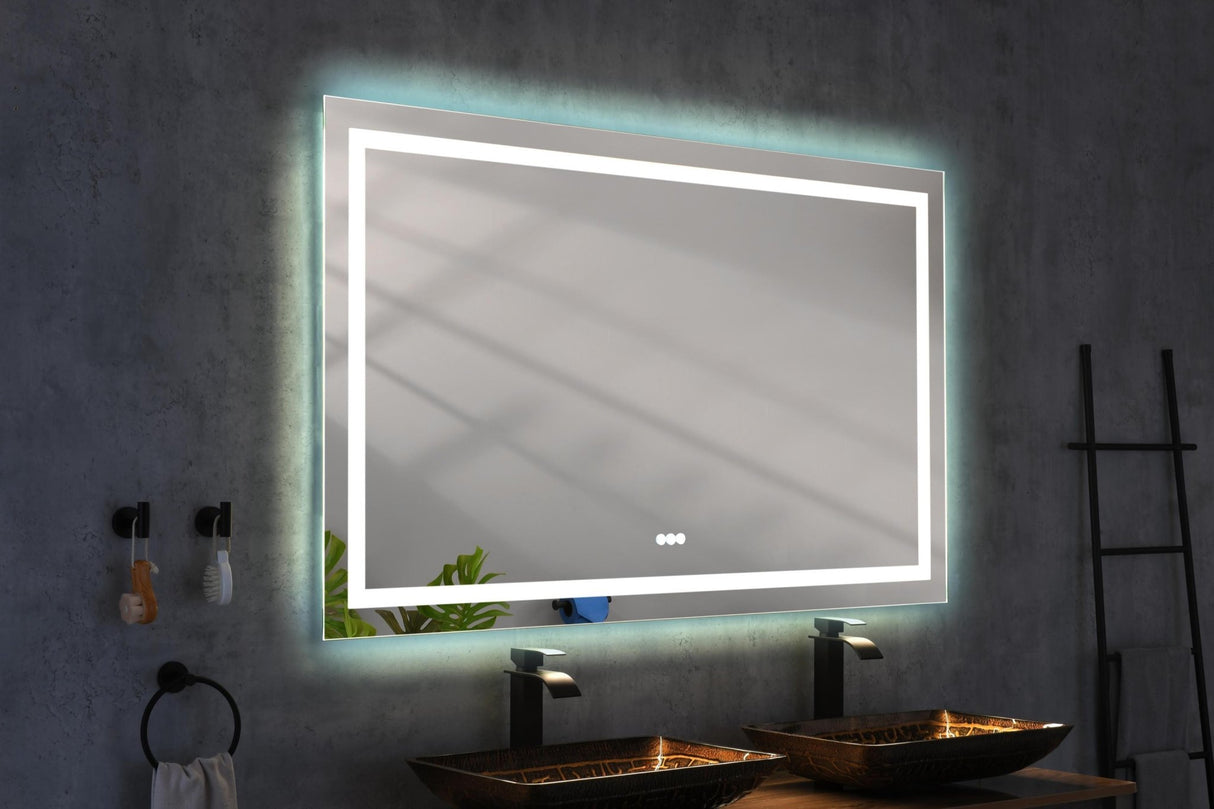 84*48 LED Lighted Bathroom Wall Mounted Mirror with High Lumen+Anti - Fog Separately Control bedroom full - length mirror bathroom led mirror hair salon mirror - W1272115396 - image - 11